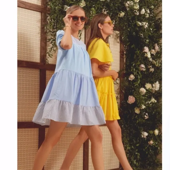 Tuckernuck Pomander Place Quinn Tier Mini Swing Dress XS
