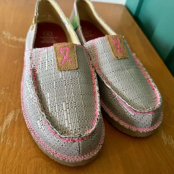 Twist X Women’s Breast Cancer Awareness Grey and Pink EcoTWX Slip on Casual Shoe