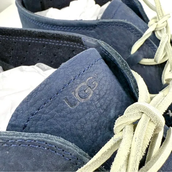 UGG Blue White Leather Beach Moc Chukka Moccasin  Men’s Boat Shoes
