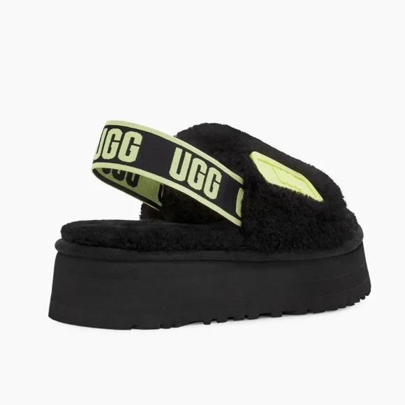 UGG Disco Slides in Black/Pollen