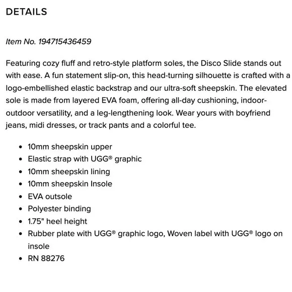 UGG Disco Slides in Black/Pollen