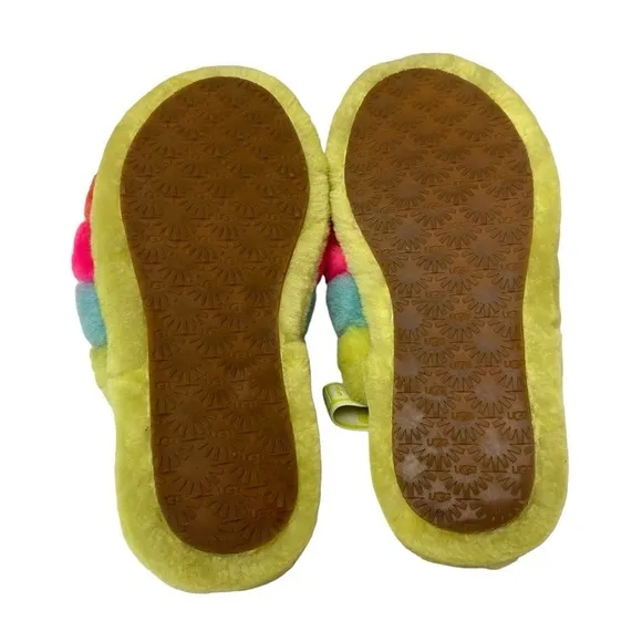 ugg fluff yeah slides big kids girls sandals multicolored size US 4 / EU you 36