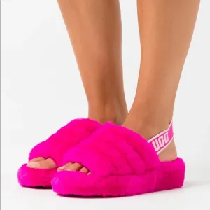 UGG Logo Fluff Yeah Fur Slides 💖
