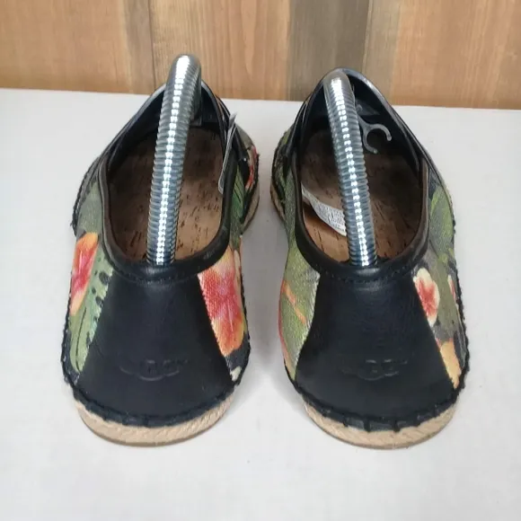 UGG Men's Kas Hawaiian Green Floral Canvas Espadrille Slip On Loafer Sz 7