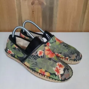 UGG Men's Kas Hawaiian Green Floral Canvas Espadrille Slip On Loafer Sz 7