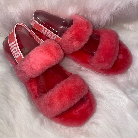UGG OH YEAH Slides size 9 strawberry sorbet