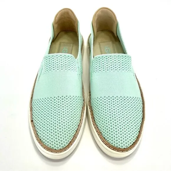 UGG “SAMMY” MINT/GREEN KNIT BREATHABLE LIGHTWEIGHT SLIP-ON SNEAKER