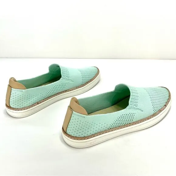 UGG “SAMMY” MINT/GREEN KNIT BREATHABLE LIGHTWEIGHT SLIP-ON SNEAKER