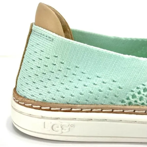 UGG “SAMMY” MINT/GREEN KNIT BREATHABLE LIGHTWEIGHT SLIP-ON SNEAKER