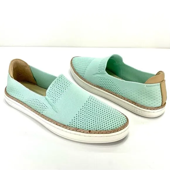 UGG “SAMMY” MINT/GREEN KNIT BREATHABLE LIGHTWEIGHT SLIP-ON SNEAKER