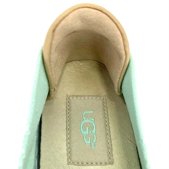UGG “SAMMY” MINT/GREEN KNIT BREATHABLE LIGHTWEIGHT SLIP-ON SNEAKER