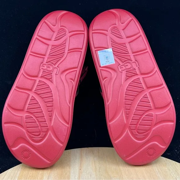 UGG Sport Yeah Men's Slides Sandals Red Black 1132150 Sizes Rubber New