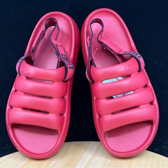 UGG Sport Yeah Men's Slides Sandals Red Black 1132150 Sizes Rubber New