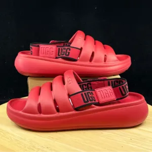UGG Sport Yeah Men's Slides Sandals Red Black 1132150 Sizes Rubber New