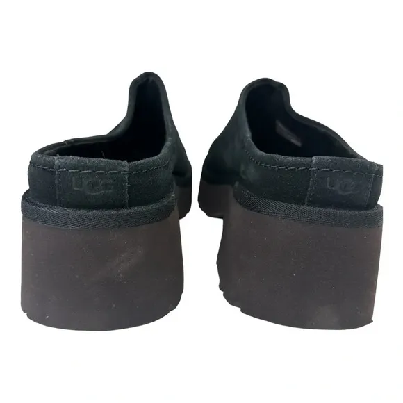 UGG Women's New Heights Clog in Black Suede  Sz: 9