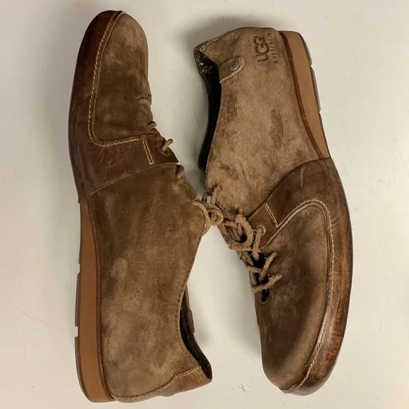 UGG Wyatt Track Brown Suede Lace Up Oxford Shoes Size 13