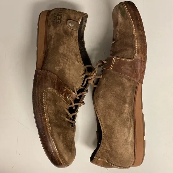 UGG Wyatt Track Brown Suede Lace Up Oxford Shoes Size 13