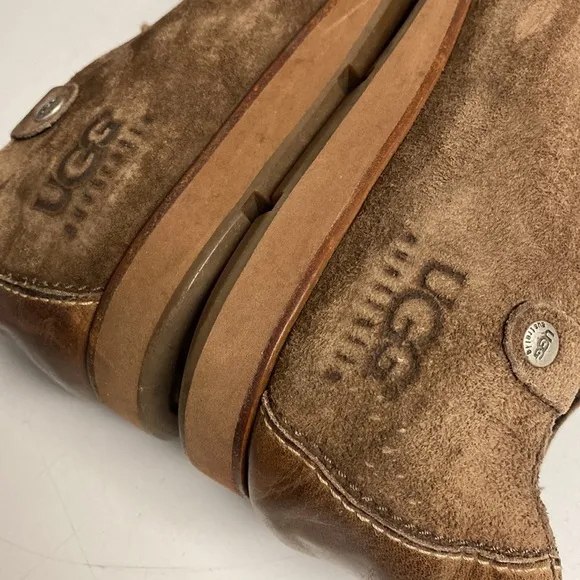 UGG Wyatt Track Brown Suede Lace Up Oxford Shoes Size 13