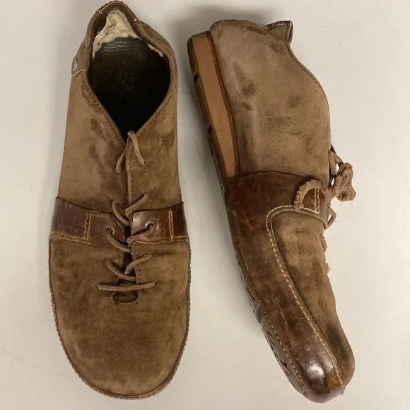 UGG Wyatt Track Brown Suede Lace Up Oxford Shoes Size 13
