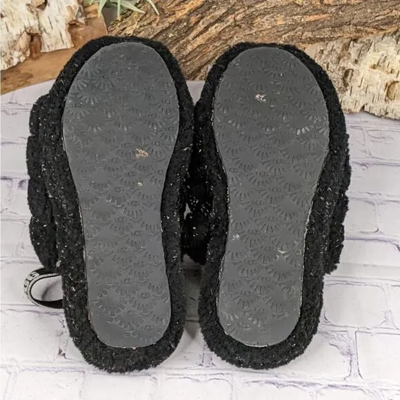 UGG Fluff Yeah Metallic Sparkle Slippers Slides