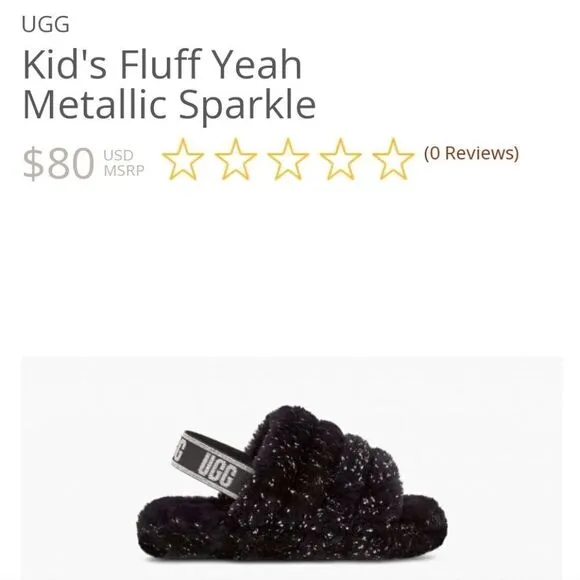UGG Fluff Yeah Metallic Sparkle Slippers Slides