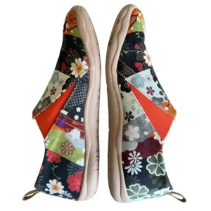 UIN Hana Toledo Design Floral Art Sneaker Painted Canvas Slipon Lightweight Shoe