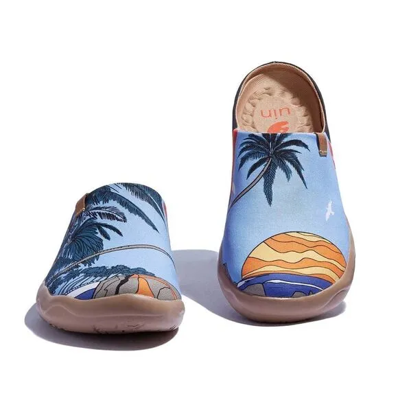 UIN Men's Slipper Comfort Mules Walking Casual Slip Ons Shoes (Vacay Time 2)