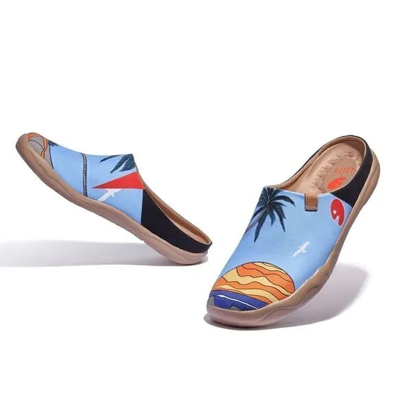 UIN Men's Slipper Comfort Mules Walking Casual Slip Ons Shoes (Vacay Time 2)
