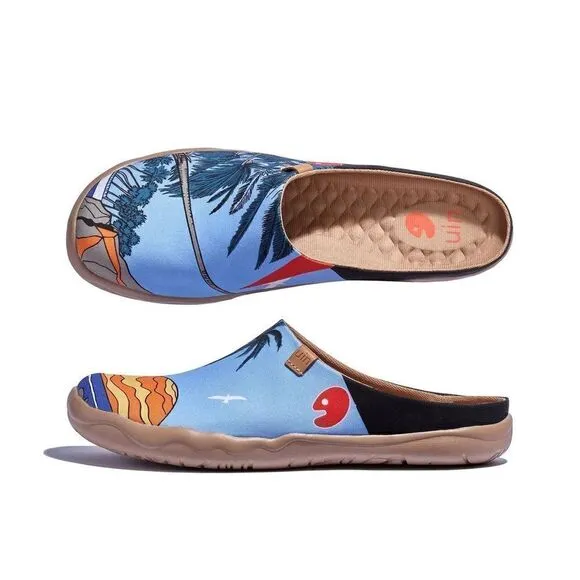 UIN Men's Slipper Comfort Mules Walking Casual Slip Ons Shoes (Vacay Time 2)