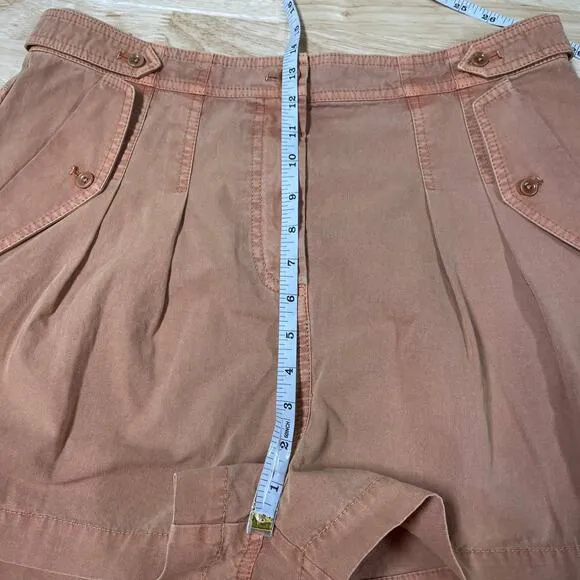 Ulla Johnson NWT Riley Shorts in Terracotta Size 10 Canvas Pleated Pockets Flaps