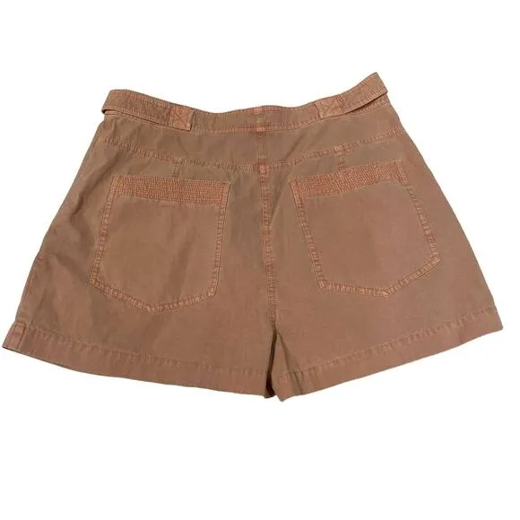 Ulla Johnson NWT Riley Shorts in Terracotta Size 10 Canvas Pleated Pockets Flaps