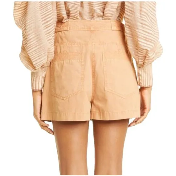 Ulla Johnson NWT Riley Shorts in Terracotta Size 10 Canvas Pleated Pockets Flaps