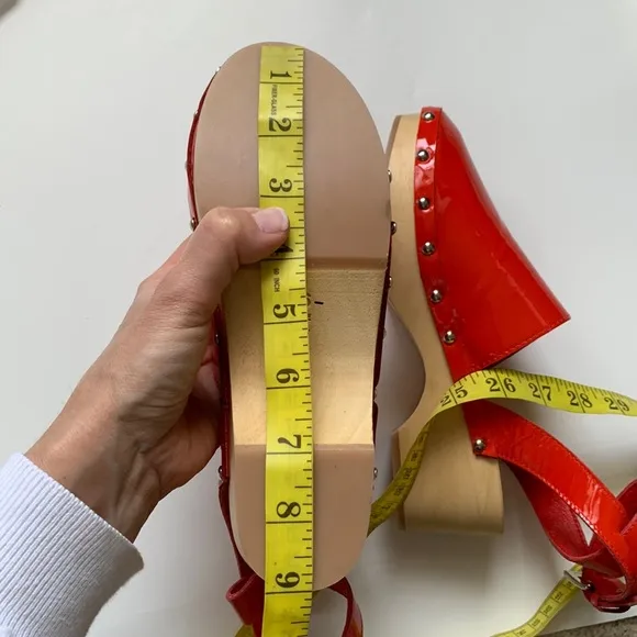 Unalira x Free People Kaia Red patent Leather Clogs ankle strap