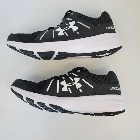 Under Armour Dash Rn 2  Black Mesh Upper Lace Up Athletic Shoes Size 6.5 NWOT