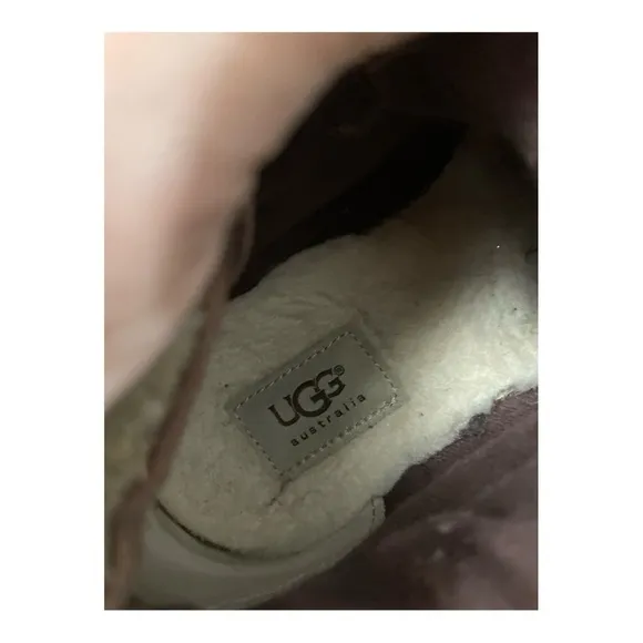 Unisex UGG Boots Kids 6 Brown Orin Wool Cuff Lace Up Ankle Bootie Casual