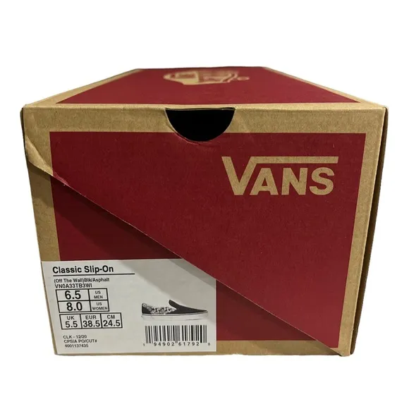 Unisex Vans Off The Wall Classic Slip On Black/Asphalt M6.5/W8