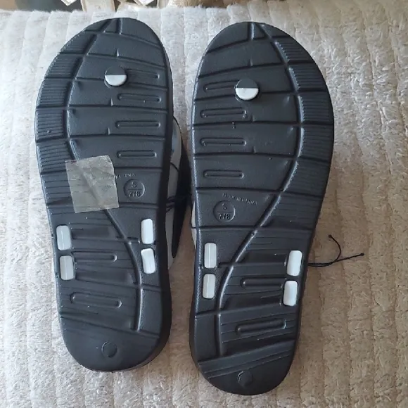 U.S. Polo Assn. Black and White Flip Flops