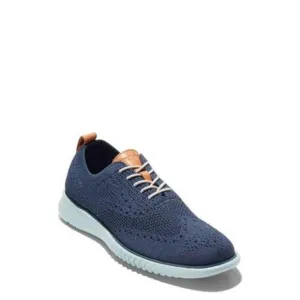 USED Cole Haan Mens 2.ZERØGRAND Wingtip Oxford,blue stitchlite-cloud blue-Sz10.5