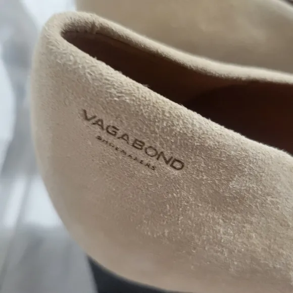 Vagabond Altea Heel Safari and Black Suede Patent Leather Block Heel Size 8.5