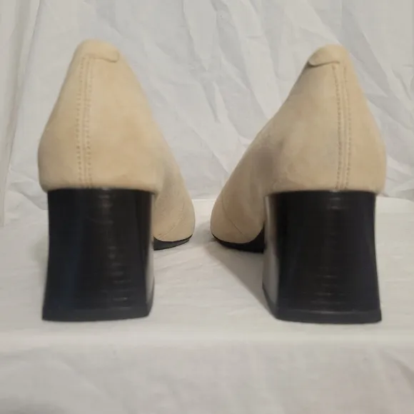 Vagabond Altea Heel Safari and Black Suede Patent Leather Block Heel Size 8.5