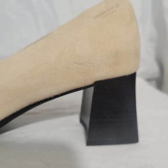Vagabond Altea Heel Safari and Black Suede Patent Leather Block Heel Size 8.5
