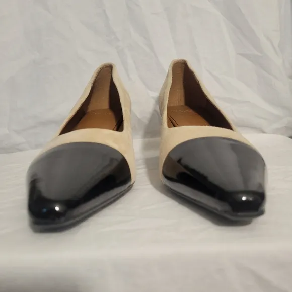 Vagabond Altea Heel Safari and Black Suede Patent Leather Block Heel Size 8.5
