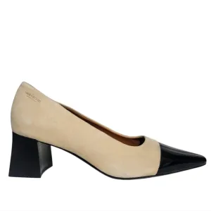 Vagabond Altea Heel Safari and Black Suede Patent Leather Block Heel Size 8.5