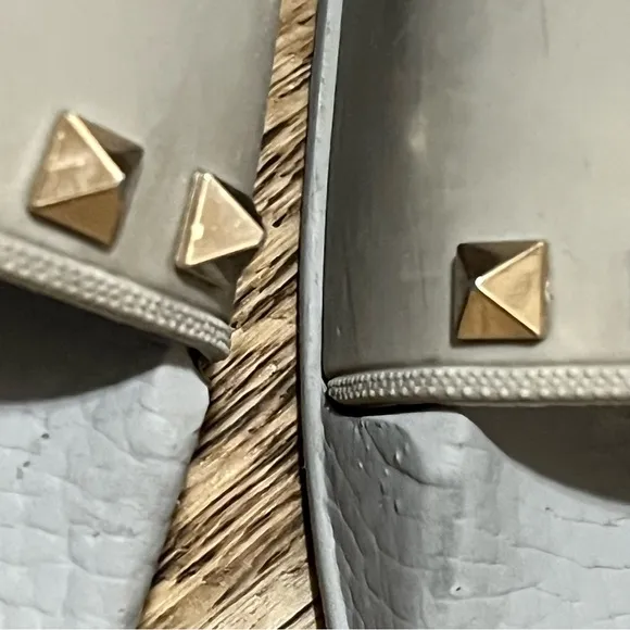 Valentino Rock Stud Slides Gray Size 39 US 9 Preowned