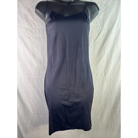 Vanity Fair MIDNIGHT BLACK Sleek Smooth Full Slip Shapewear Adjustable Large
