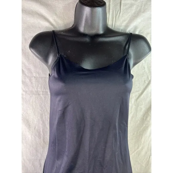 Vanity Fair MIDNIGHT BLACK Sleek Smooth Full Slip Shapewear Adjustable Large