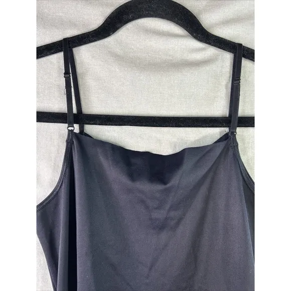 Vanity Fair MIDNIGHT BLACK Sleek Smooth Full Slip Shapewear Adjustable Large
