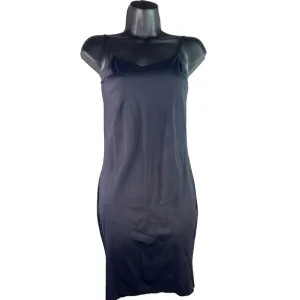 Vanity Fair MIDNIGHT BLACK Sleek Smooth Full Slip Shapewear Adjustable Large