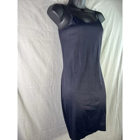 Vanity Fair MIDNIGHT BLACK Sleek Smooth Full Slip Shapewear Adjustable Large