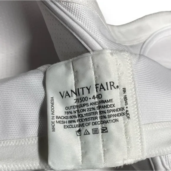 Vanity Fair SPORT Medium Impact Underwire Bra 44D
